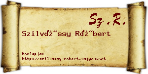 Szilvássy Róbert névjegykártya