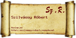 Szilvássy Róbert névjegykártya