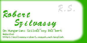 robert szilvassy business card